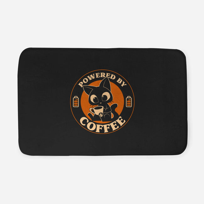 Powered By Coffee Cat-None-Memory Foam-Bath Mat-worlddominationforcats