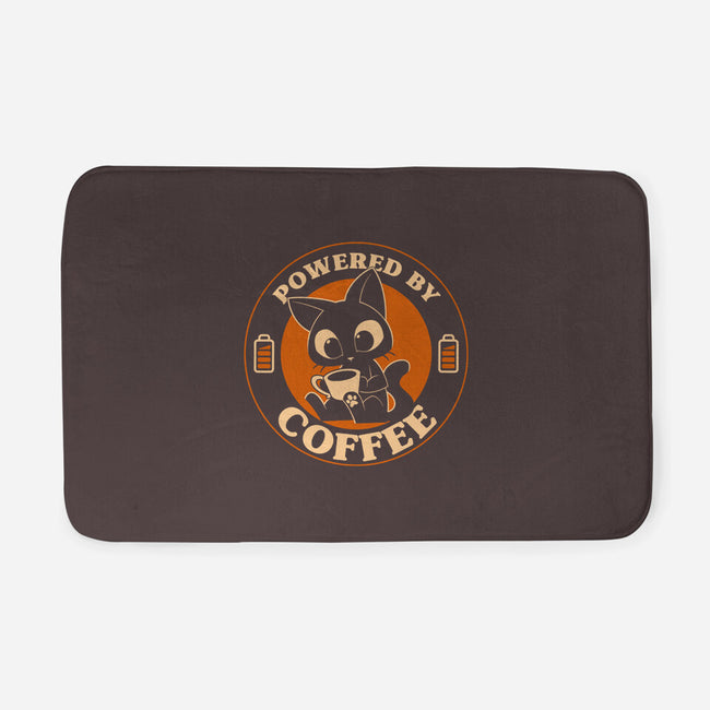 Powered By Coffee Cat-None-Memory Foam-Bath Mat-worlddominationforcats