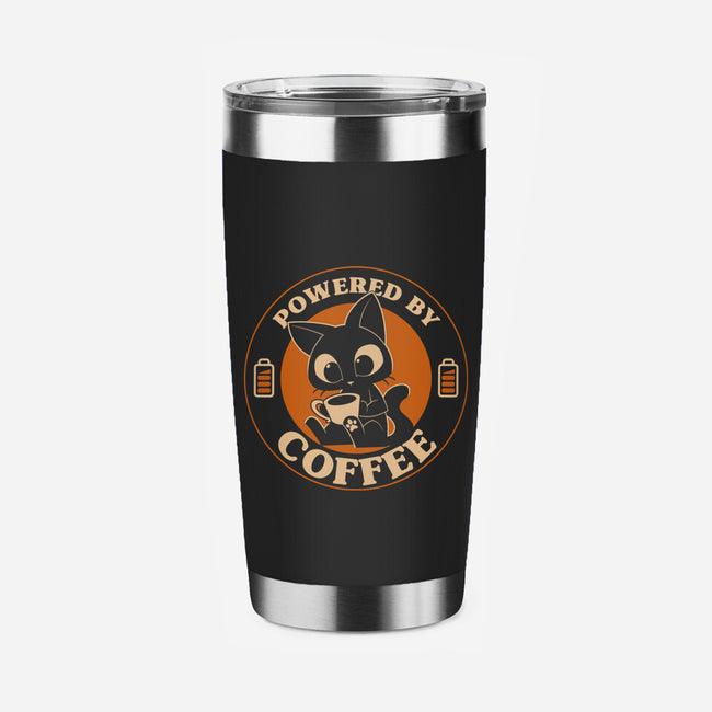 Powered By Coffee Cat-None-Stainless Steel Tumbler-Drinkware-worlddominationforcats