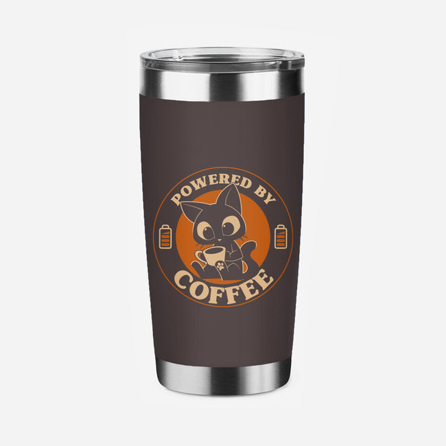 Powered By Coffee Cat-None-Stainless Steel Tumbler-Drinkware-worlddominationforcats