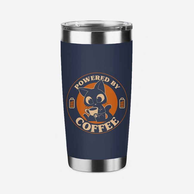 Powered By Coffee Cat-None-Stainless Steel Tumbler-Drinkware-worlddominationforcats