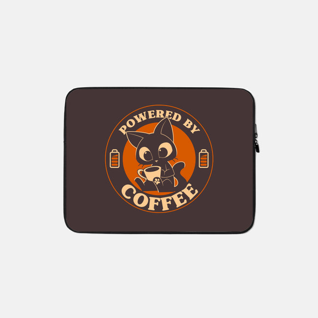 Powered By Coffee Cat-None-Zippered-Laptop Sleeve-worlddominationforcats