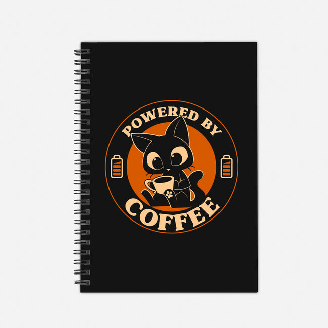 Powered By Coffee Cat-None-Dot Grid-Notebook-worlddominationforcats