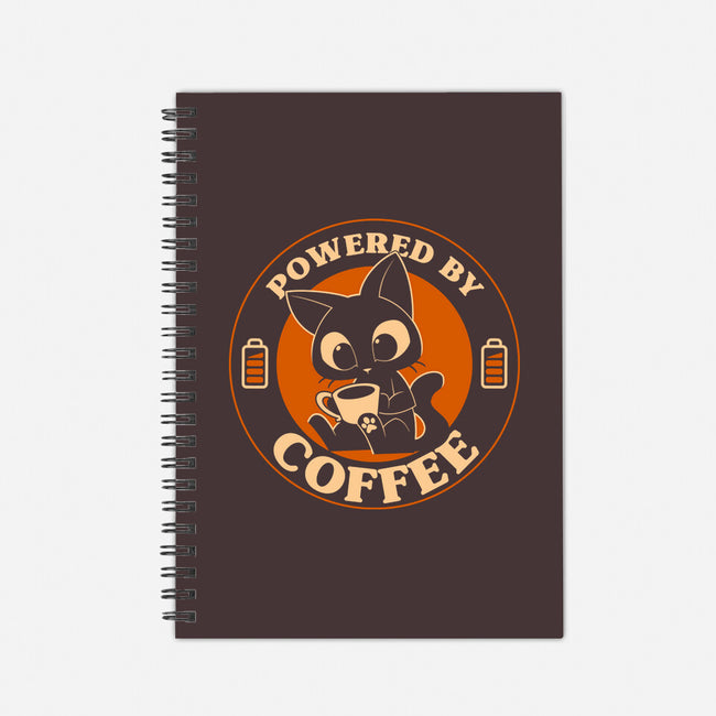 Powered By Coffee Cat-None-Dot Grid-Notebook-worlddominationforcats