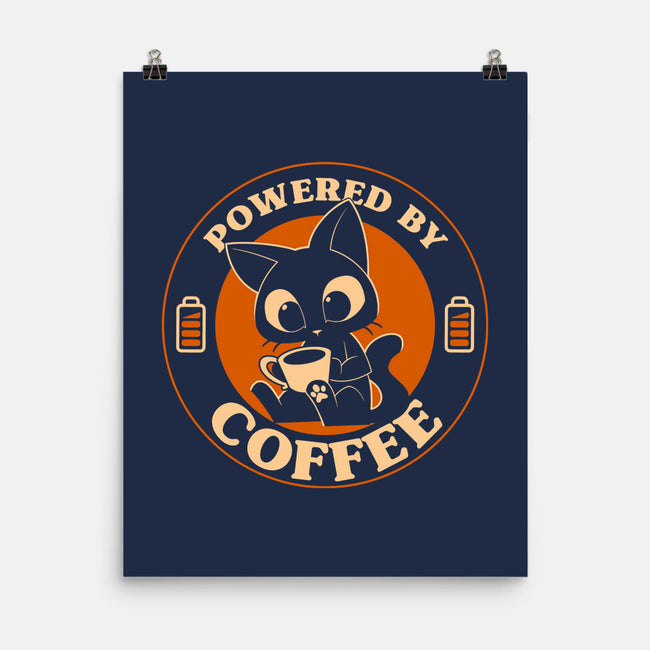 Powered By Coffee Cat-None-Matte-Poster-worlddominationforcats