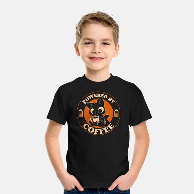 Powered By Coffee Cat-Youth-Basic-Tee-worlddominationforcats