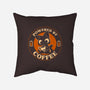 Powered By Coffee Cat-None-Removable Cover-Throw Pillow-worlddominationforcats