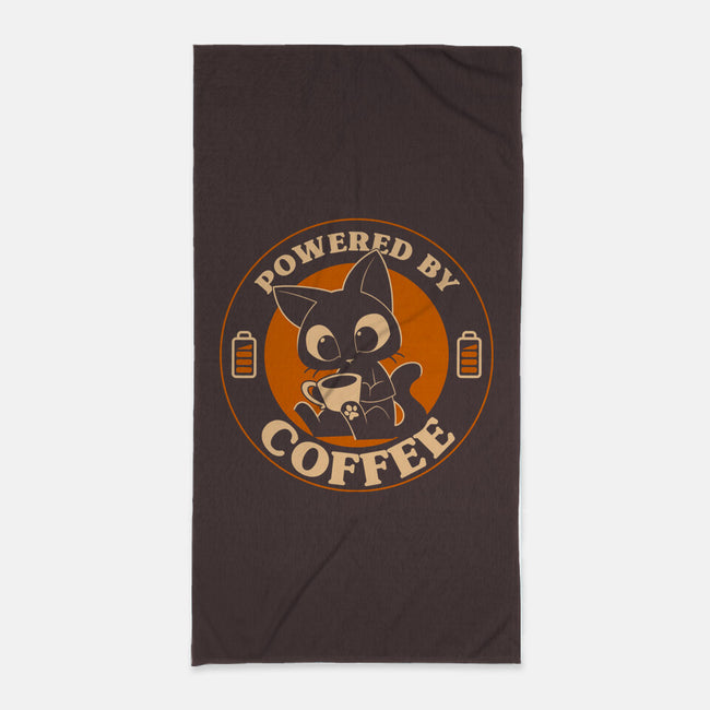 Powered By Coffee Cat-None-Beach-Towel-worlddominationforcats