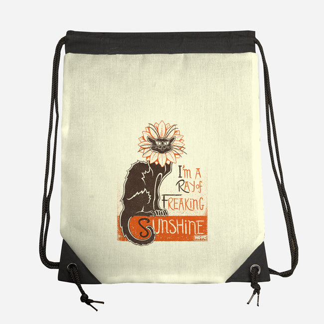 Ray Of Freaking Sunshine Cats-None-Drawstring-Bag-worlddominationforcats