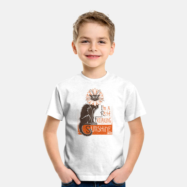 Ray Of Freaking Sunshine Cats-Youth-Basic-Tee-worlddominationforcats