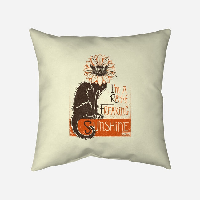 Ray Of Freaking Sunshine Cats-None-Non-Removable Cover w Insert-Throw Pillow-worlddominationforcats