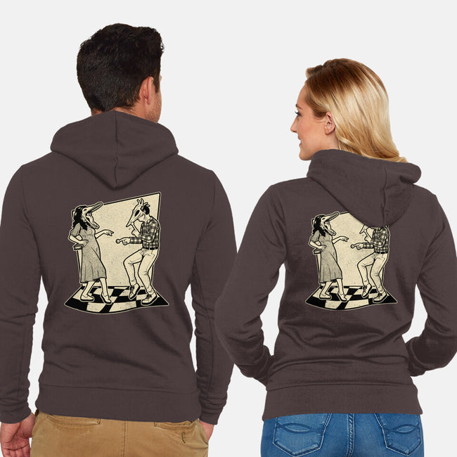 Ghost Couple Dance-Unisex-Zip-Up-Sweatshirt-Studio Mootant