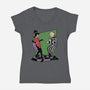 Beetle And Girl Dance-Womens-V-Neck-Tee-Studio Mootant