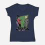 Beetle And Girl Dance-Womens-V-Neck-Tee-Studio Mootant