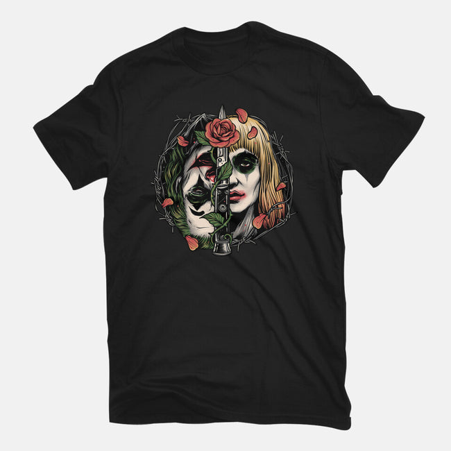 Strange Couple-Womens-Basic-Tee-glitchygorilla