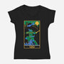 Leo Tarot Card-Womens-V-Neck-Tee-naomori