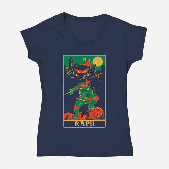 Raph Tarot Card-Womens-V-Neck-Tee-naomori