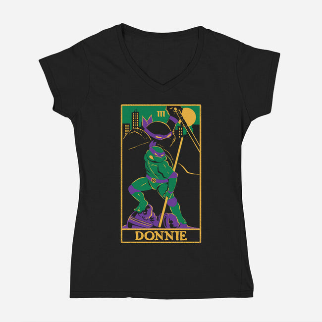 Donnie Tarot Card-Womens-V-Neck-Tee-naomori