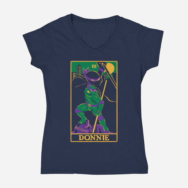 Donnie Tarot Card-Womens-V-Neck-Tee-naomori