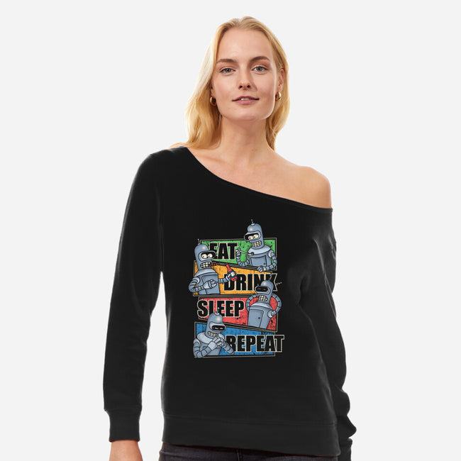 Bender Routine-Womens-Off Shoulder-Sweatshirt-turborat14