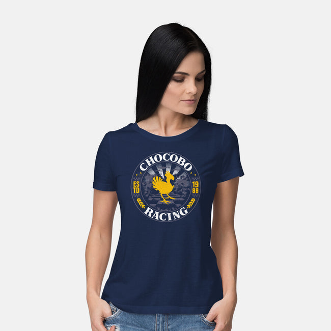 Chocobo Racing-Womens-Basic-Tee-rocketman_art