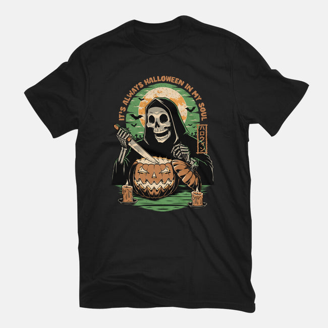 Reaper Halloween In My Soul-Womens-Basic-Tee-Studio Mootant