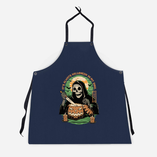 Reaper Halloween In My Soul-Unisex-Kitchen-Apron-Studio Mootant