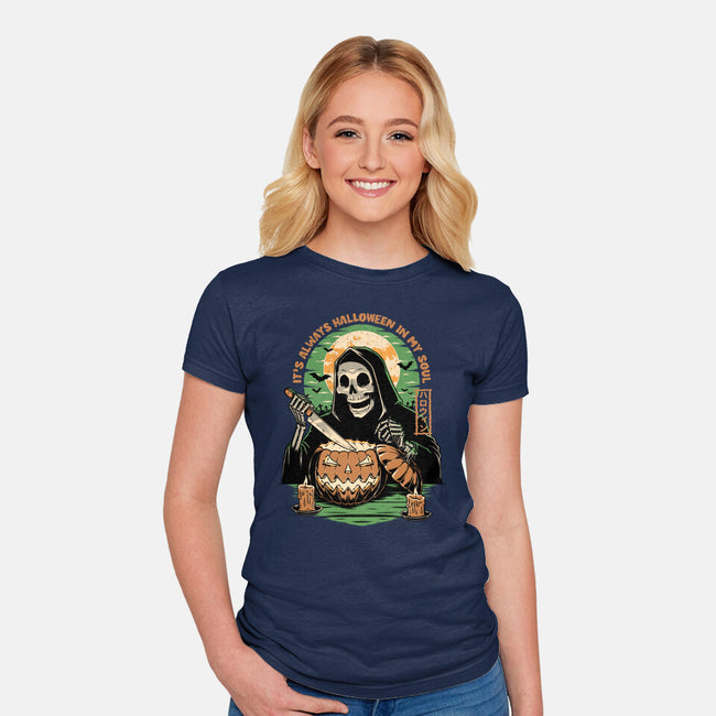 Reaper Halloween In My Soul-Womens-Fitted-Tee-Studio Mootant