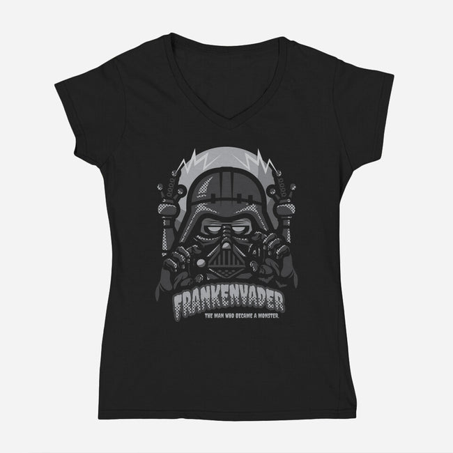 Frankenvader-Womens-V-Neck-Tee-jrberger