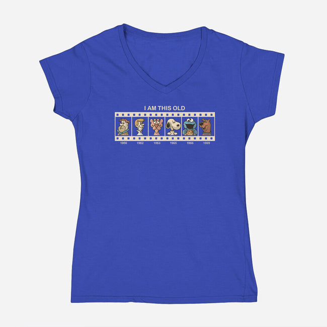 I Am This Old-Womens-V-Neck-Tee-erion_designs