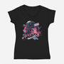 Out Of This World Terror-Womens-V-Neck-Tee-glitchygorilla