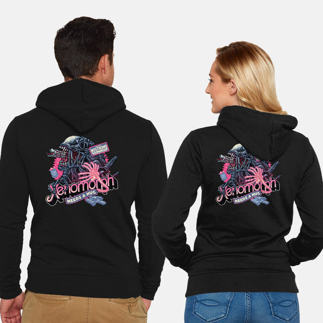 Out Of This World Terror-Unisex-Zip-Up-Sweatshirt-glitchygorilla