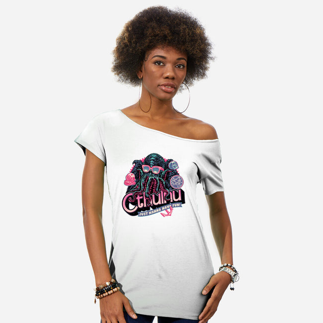 Creatures From The Deep-Womens-Off Shoulder-Tee-glitchygorilla