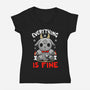 Baphomet Is Fine-Womens-V-Neck-Tee-Vallina84