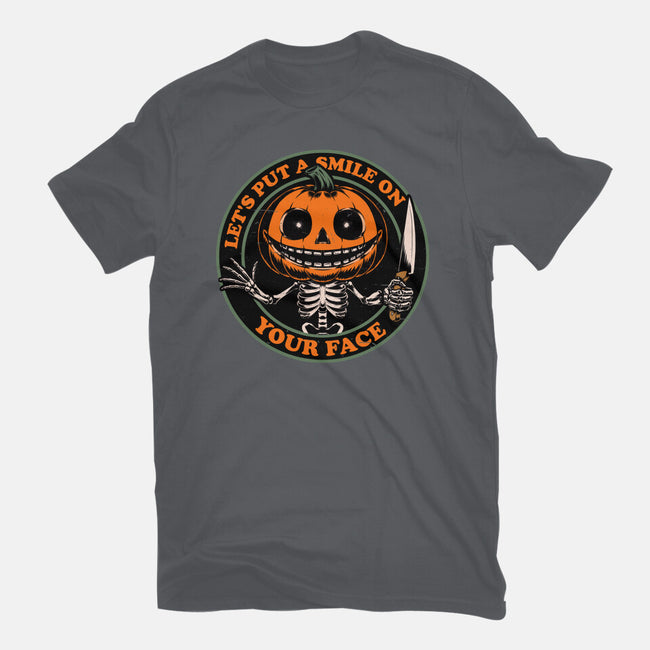 Smiling Creepy Pumpkin-Womens-Fitted-Tee-Studio Mootant