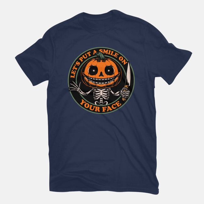 Smiling Creepy Pumpkin-Womens-Fitted-Tee-Studio Mootant