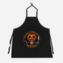 Smiling Creepy Pumpkin-Unisex-Kitchen-Apron-Studio Mootant