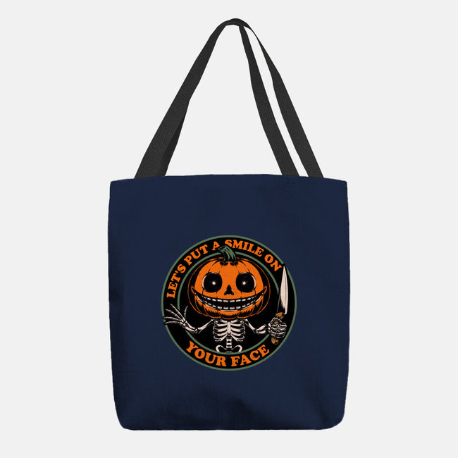 Smiling Creepy Pumpkin-None-Basic Tote-Bag-Studio Mootant