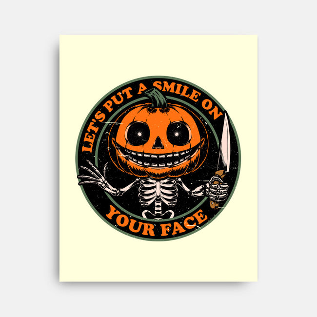 Smiling Creepy Pumpkin-None-Stretched-Canvas-Studio Mootant