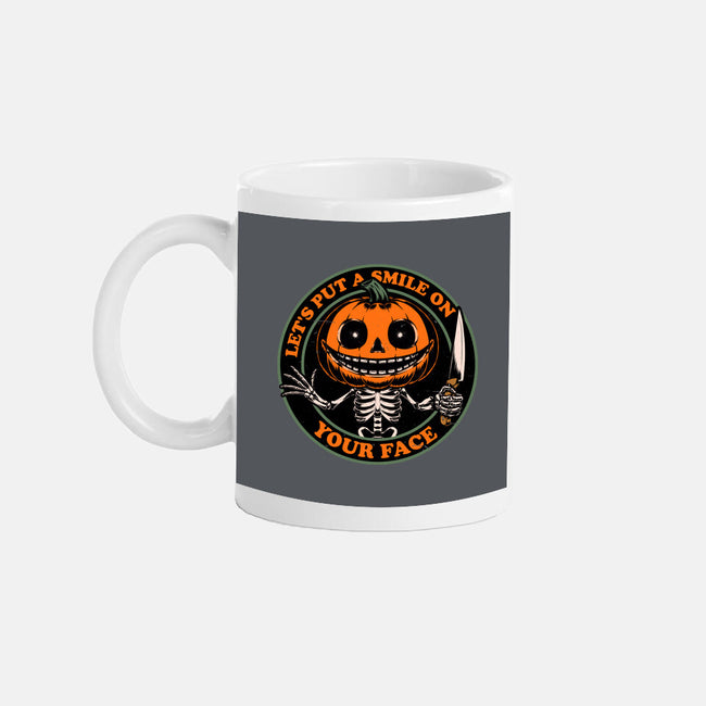 Smiling Creepy Pumpkin-None-Mug-Drinkware-Studio Mootant