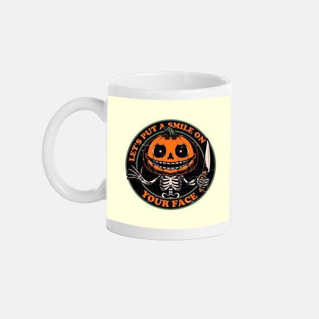 Smiling Creepy Pumpkin-None-Mug-Drinkware-Studio Mootant