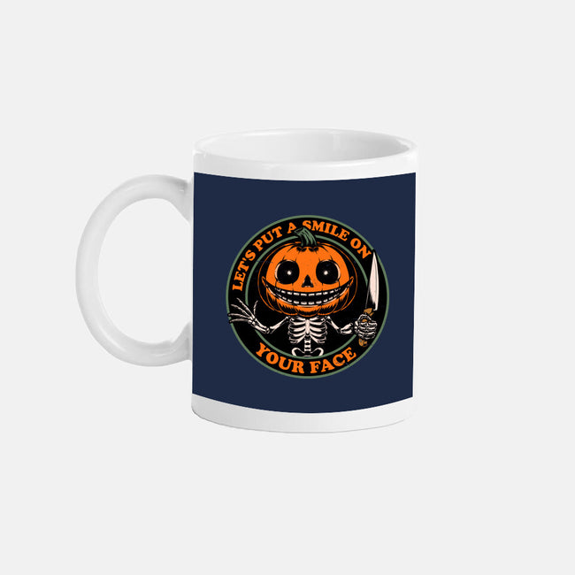 Smiling Creepy Pumpkin-None-Mug-Drinkware-Studio Mootant