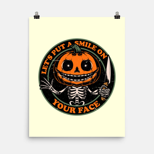 Smiling Creepy Pumpkin-None-Matte-Poster-Studio Mootant