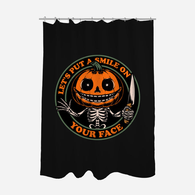 Smiling Creepy Pumpkin-None-Polyester-Shower Curtain-Studio Mootant