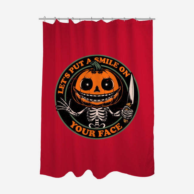 Smiling Creepy Pumpkin-None-Polyester-Shower Curtain-Studio Mootant