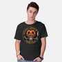 Smiling Creepy Pumpkin-Mens-Basic-Tee-Studio Mootant