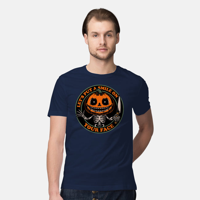 Smiling Creepy Pumpkin-Mens-Premium-Tee-Studio Mootant