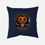 Smiling Creepy Pumpkin-None-Removable Cover w Insert-Throw Pillow-Studio Mootant