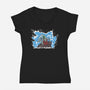 The Little Demon-Womens-V-Neck-Tee-zascanauta