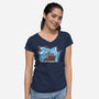 The Little Demon-Womens-V-Neck-Tee-zascanauta